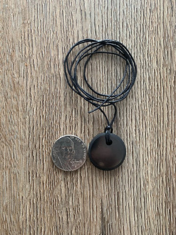 20 MM SHUNGITE CIRCLE DISK PENDANTS