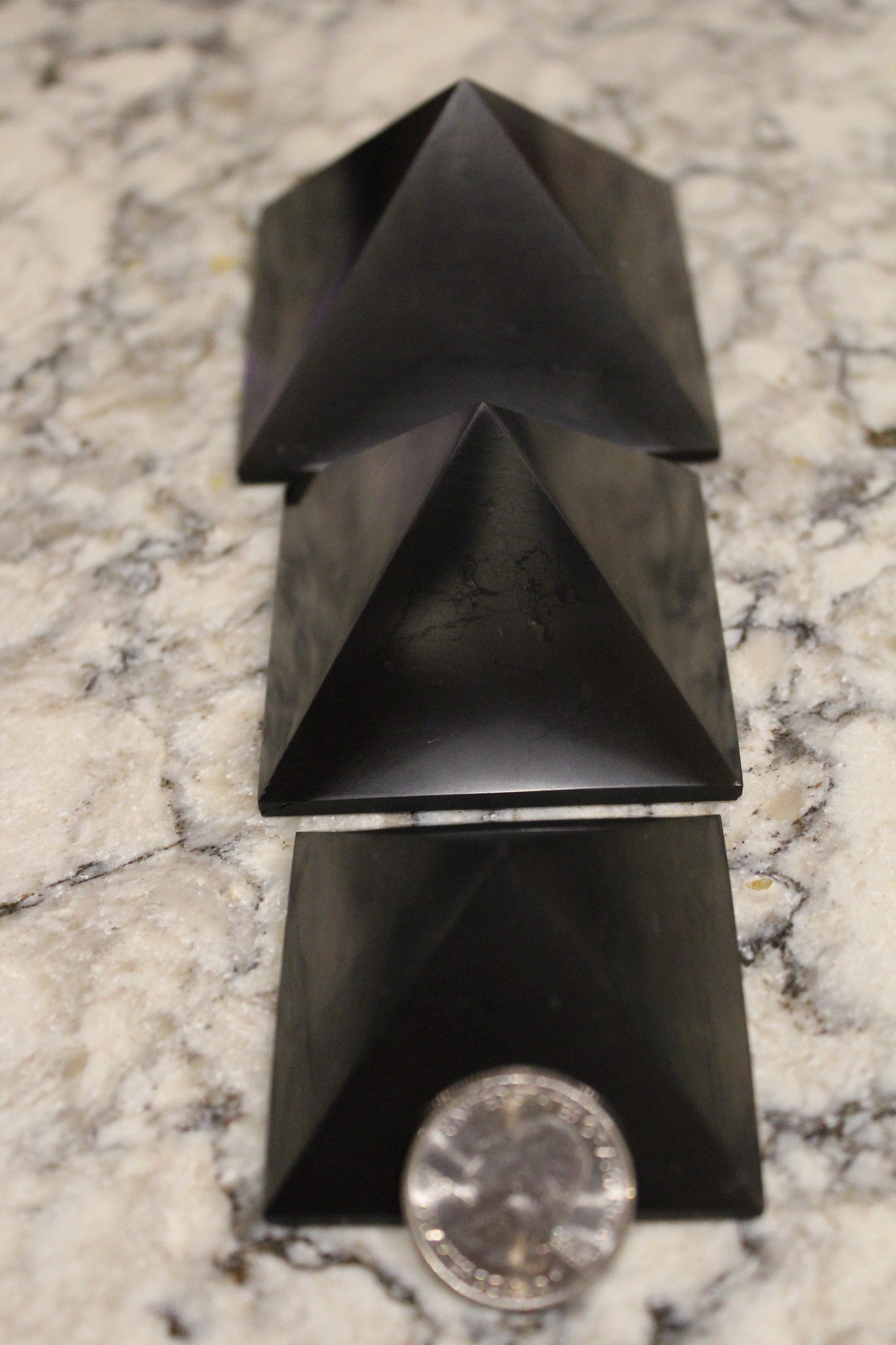 POLISHED SHUNGITE PYRAMID FOR EMF PROTECTION IN THE HOME OR OFFICE