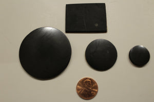 POLISHED SHUNGITE DISCS FOR EMF PROTECTION ON LAPTOPS, I-PADS AND CELL PHONES