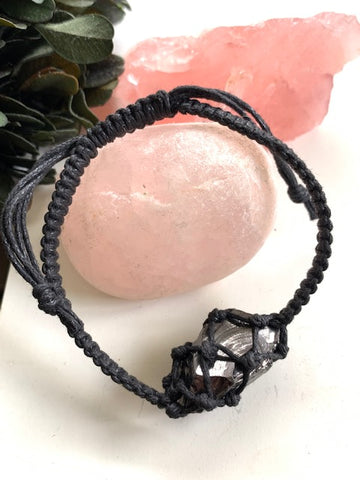 SHUNGITE WICKERED ADJUSTABLE LEATHER BRACELET WITH ELITE STONE FOR EMF PROTECTION, UNISEX