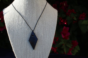 SHUNGITE NECKLACE  POLISHED RHOMBUS PENDANT